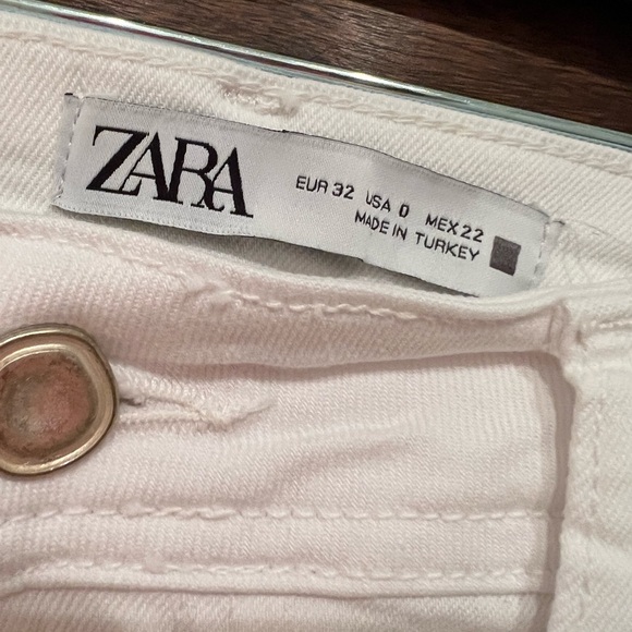 Zara white button fly Jeans size 0 - Picture 5 of 5